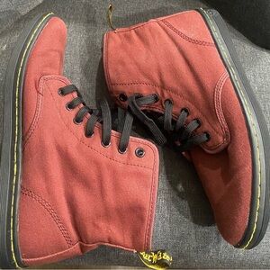 Dr. Martens Burgundy Canvas Women’s Boots